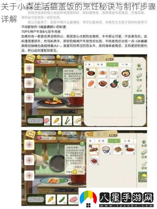 關(guān)于小森生活貓蓋飯的烹飪秘訣與制作步驟詳解