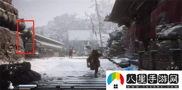 黑神話悟空亢金龍?jiān)谀?></p><p>4、接著在平臺(tái)的右前方位置，下坡繼續(xù)往院子中間移動(dòng)；</p><p style=
