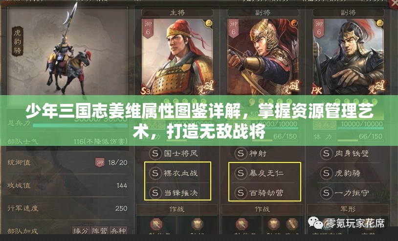 少年三國志姜維角色屬性圖鑒及無敵戰(zhàn)將培養(yǎng)攻略